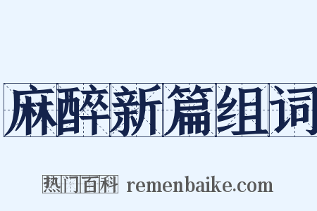 麻醉新篇组词是什么意思的图片